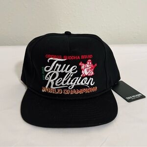 True Religion World Champions EST 2002 Buddha SnapBack Hat New With Tags